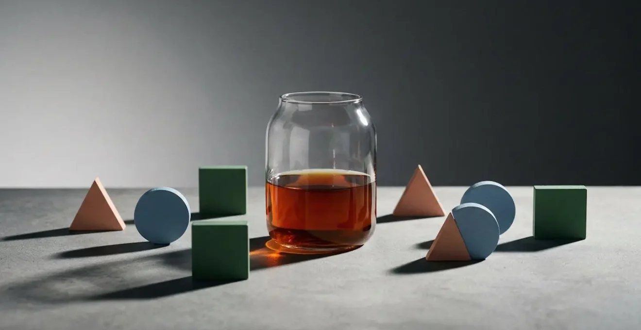 Métaphore visuelle du budget cognitif avec des formes géométriques simples