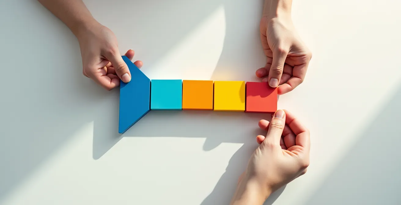 Formateur appliquant la méthode VCCC pour formuler des objectifs pédagogiques mesurables