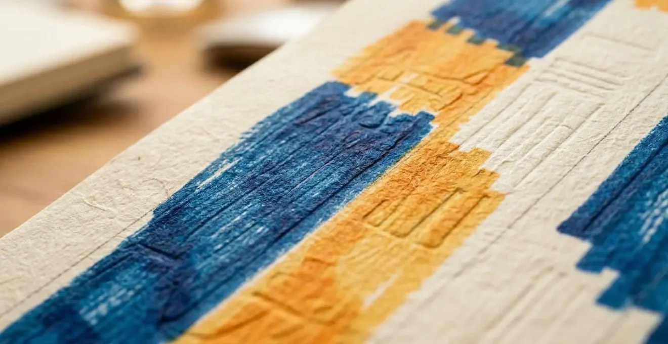 Vue macro d'un agenda professionnel montrant les différents rythmes d'alternance avec des textures colorées