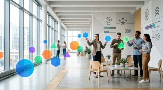 Environnement de formation immersif mêlant éléments de jeu et apprentissage professionnel