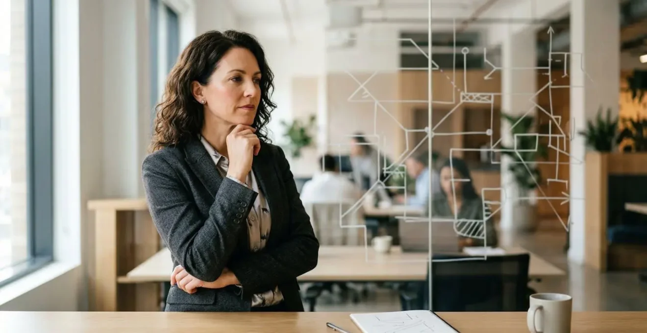 Personne consultant un tableau stratégique avec différentes voies de validation de compétences